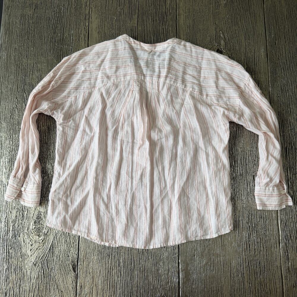 Joie Bekette Peach Striped 100% Linen Blouse Shirt Top Size Small - Picture 6 of 7